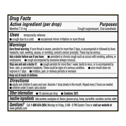 HALLS Cough and Throat Relief Honey Lemon Cough Drops, Bulk Pack, 250 Drops