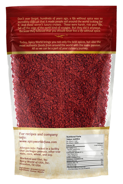 Spicy World Sumac Spice Powder 7 Ounce Bag - Ground Sumac, Sumac Seasoning (Sumak)