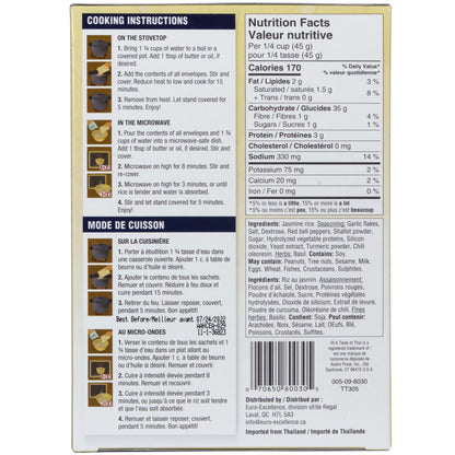 A Taste of Thai Jasmine Rice Instant (Garlic Basil Coconut Rice) – Authentic Thai White Rice Organic, Flavored with Classic Thai Spices | Gluten-Free, Non-GMO Instant Heat & Eat- 6 Pack, 6.7 oz