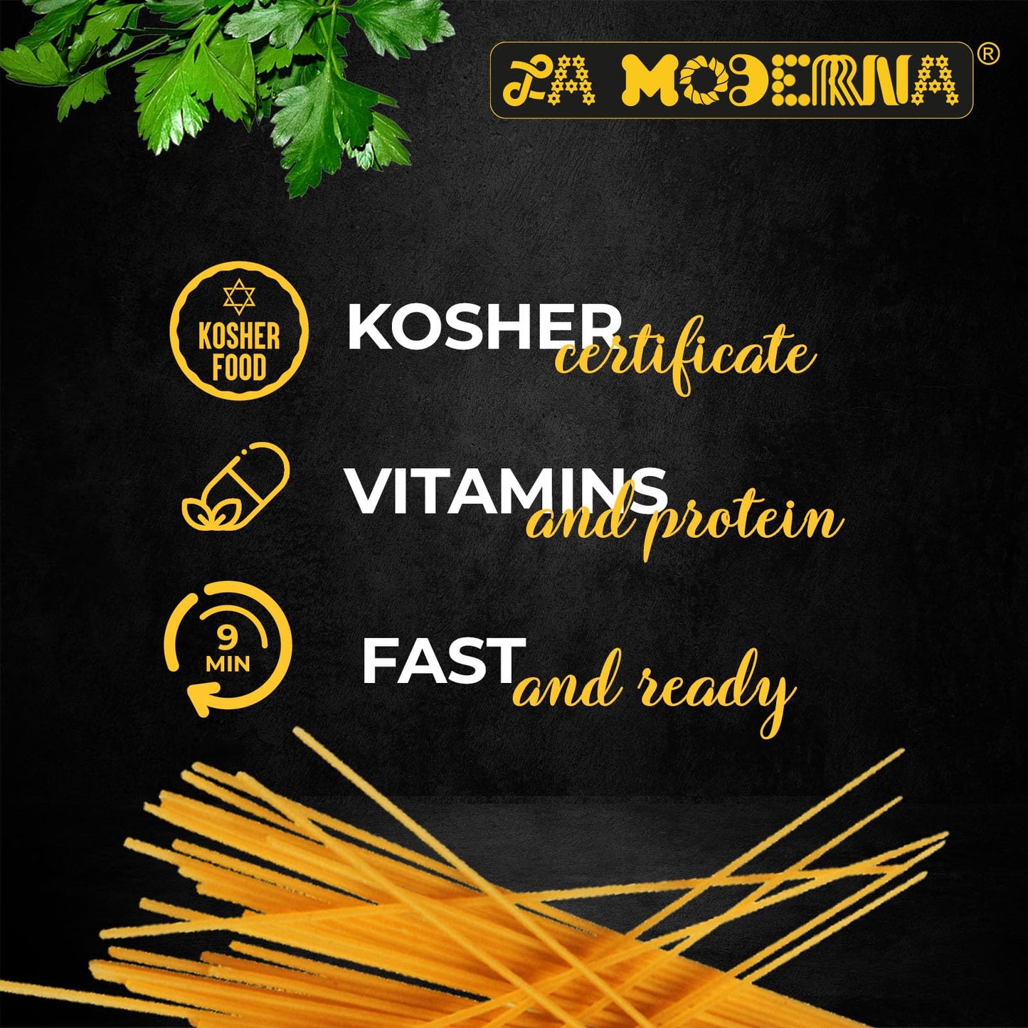 LA MODERNA, Spaghetti Pasta 16 oz (Pack of 1) | Made with Durum Wheat Semolina | Enriched with Iron & B Vitamins | Non-GMO | Kosher | Pantry Essential