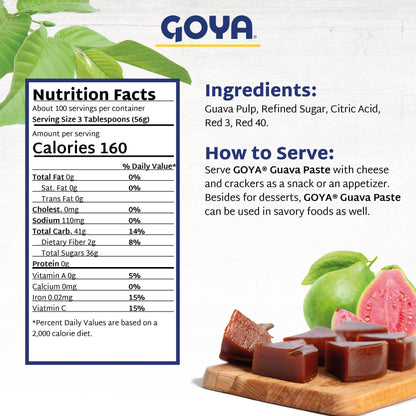 Guava Puree Paste by Goya, Guava Jelly for Breakfast Pastries, Guava Concentrate Jam Made With Guava Pulp, Pasta de Guava, Latin Cooking and Baking Kitchen Staple, 21 oz Cans, Pack of 2