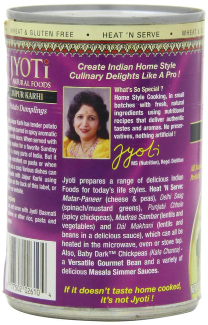 Jyoti Jaipur Karhi, 12 cans of 15 oz each, All Natural, Product of USA, Gluten Free, Vegetarian, BPA Free