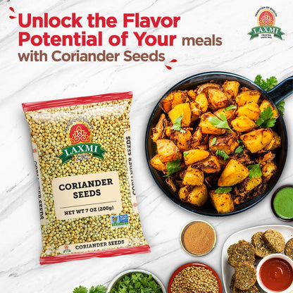 Laxmi Coriander Seeds, Whole 200gms (7oz) | Pure, premium quality and high value Coriander | Natural Coriander Seeds | Non-GMO certified