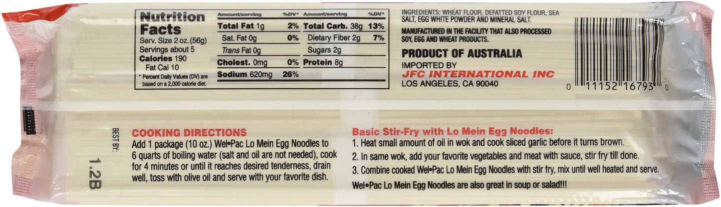 Wel Pac BG19548 Wel Pac Lo Mein Noodles - 12x10OZ
