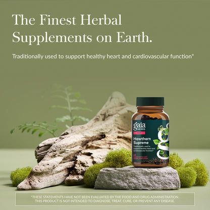 Gaia Herbs Hawthorn Supreme - Hawthorn Berry Supplement - with Herbs Traditionally Used to Support Heart Health* - 60 Vegan Liquid Phyto-Caps (60 Servings)