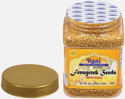 Rani Fenugreek (Methi) Seeds Whole 25oz (1.56lbs) 708g PET Jar, Trigonella foenum graecum ~ All Natural | Vegan | Gluten Friendly | Non-GMO | Kosher | Indian Origin, used in cooking & Ayurvedic spice