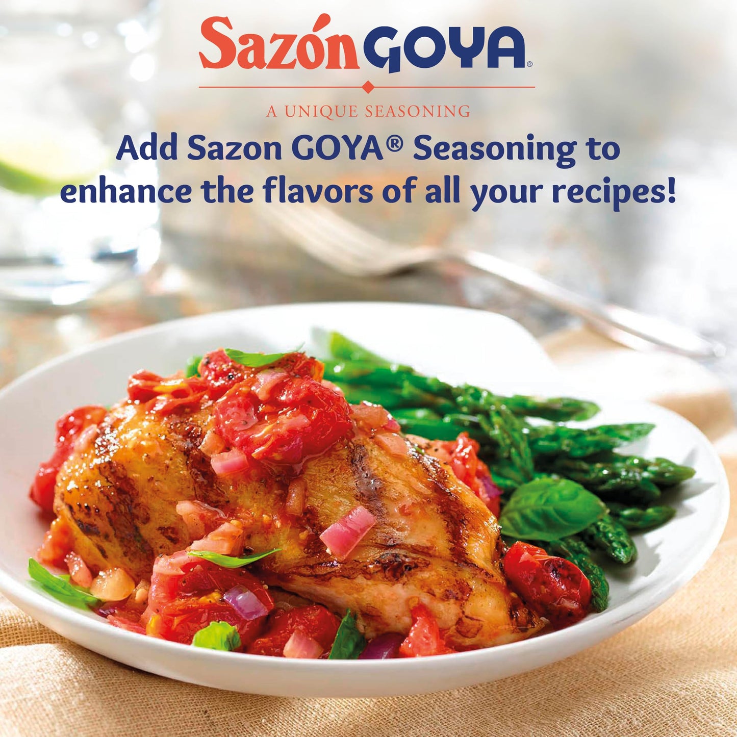 Sazón with Cilantro and Tomato by Goya, Latin Spice Blend for Poultry, Seafood, Meat and Vegetables, All Purpose Mexican Seasoning 1.41oz Carton