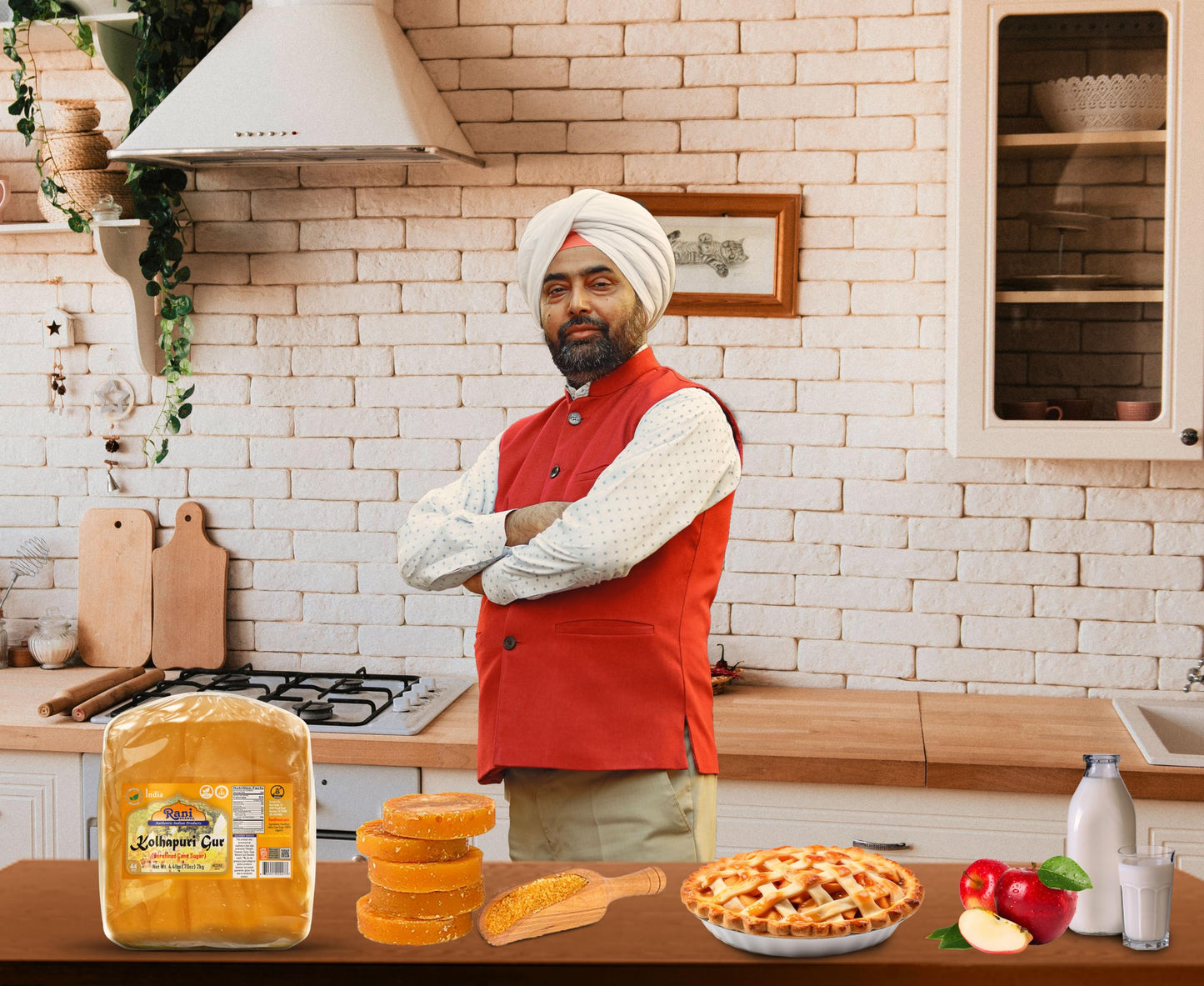 Rani Kolhapuri Gur (Jaggery) 70oz (4.4lbs) 2kg ~ Unrefined Cane Sugar, No Color added, Gluten Friendly | Vegan | NON-GMO | Kosher | No Salt or fillers