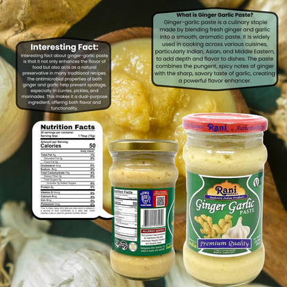 Rani Ginger Garlic Cooking Paste 10.5oz (300g) Glass Jar ~ Vegan | Gluten Free | NON-GMO | No Colors | Indian Origin