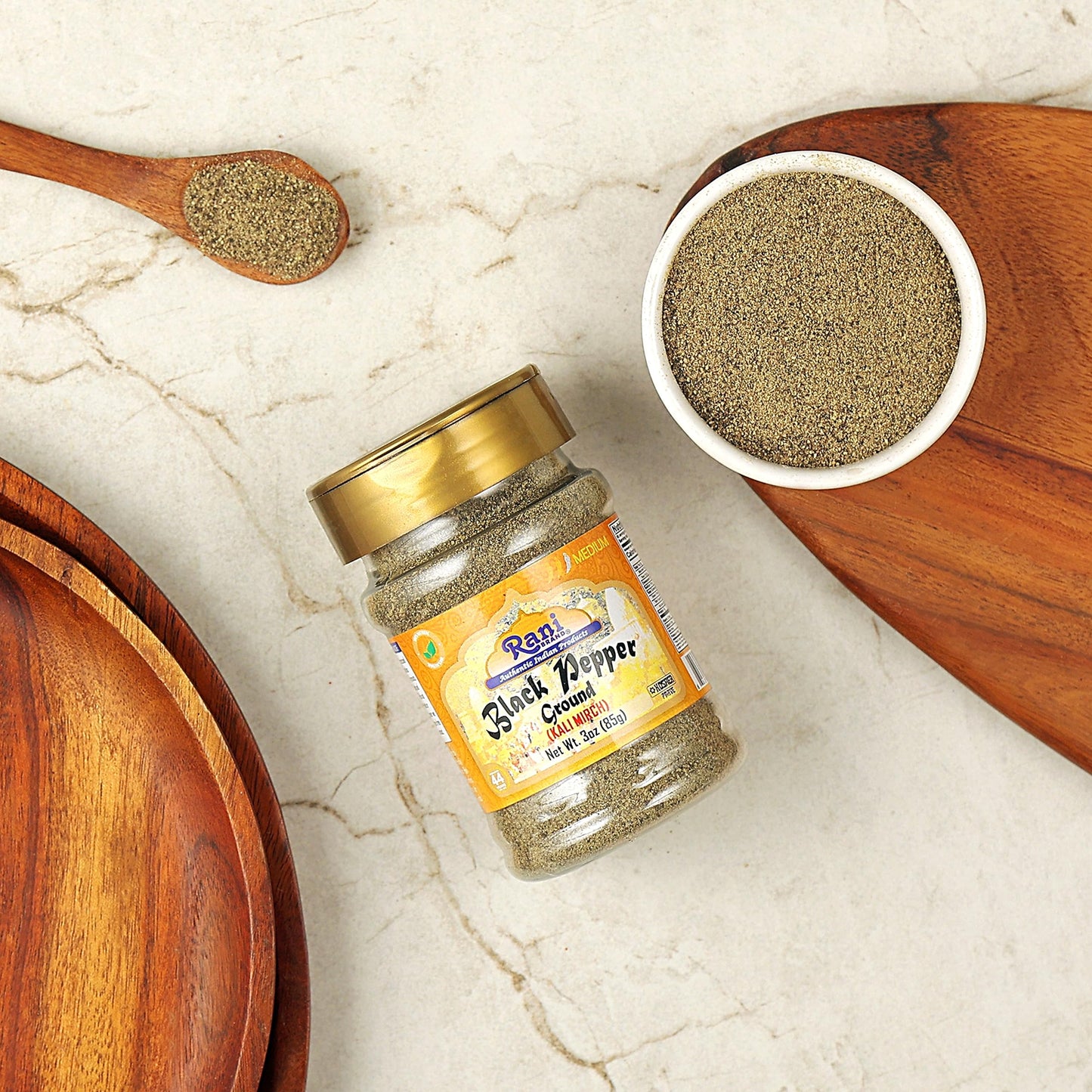 Rani Black Pepper Fine Powder 80 Mesh 3oz (85g) PET Jar ~ All Natural | Vegan | Gluten Friendly | NON-GMO | Kosher | Product of Vietnam