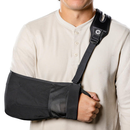 Pro Arm Sling with Split-Strap Support – Ergonomic Shoulder & Arm Brace, Lightweight Breathable Mesh, Adjustable Left or Right, Pain-Relief Comfort for Men & Women