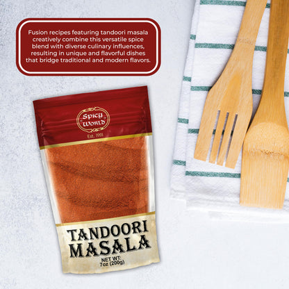 Spicy World Tandoori Masala Spice Mix Seasoning 7 Oz - 18 spice blend - Premium Quality Tandori Masala, Marinade & Grill Spice Blend