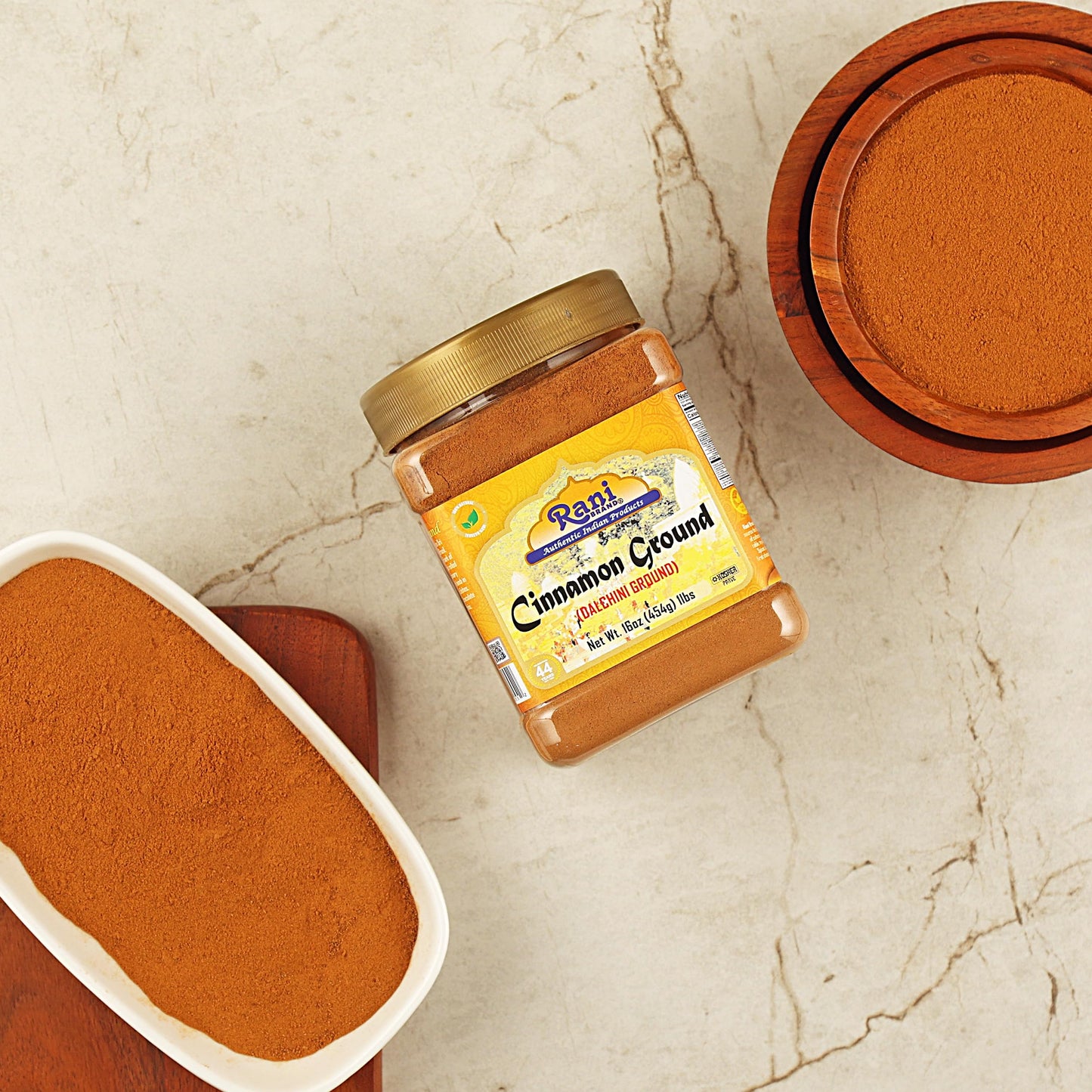 Rani Cinnamon Powder (Ground) Spice 16oz (1lb) 454g PET Jar ~ All Natural | Salt-Free | Vegan | No Colors | Gluten Friendly | NON-GMO | Kosher