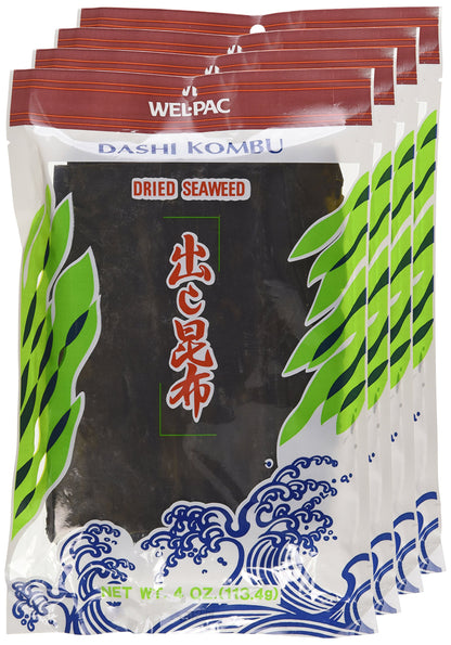 Wel-pac Dashi Kombu Dried Seaweed (Pack of 4)