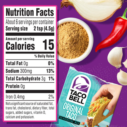 Taco Bell Original Taco Seasoning Mix (1 oz Packets (Pack of 24))