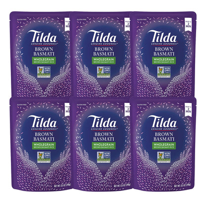 Tilda Legendary Rice Steamed Basmati, Brown, 8.5 Ounce (Pack of 6)