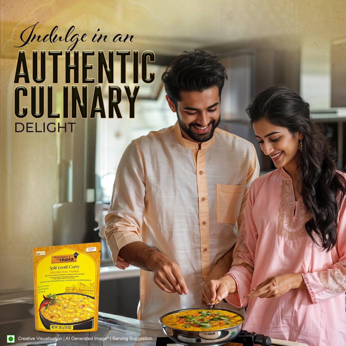 Kitchens Of India Ready To Eat Yellow Dal Tadka, Split Lentil Curry, 10-Ounce Boxes (Pack of 6)