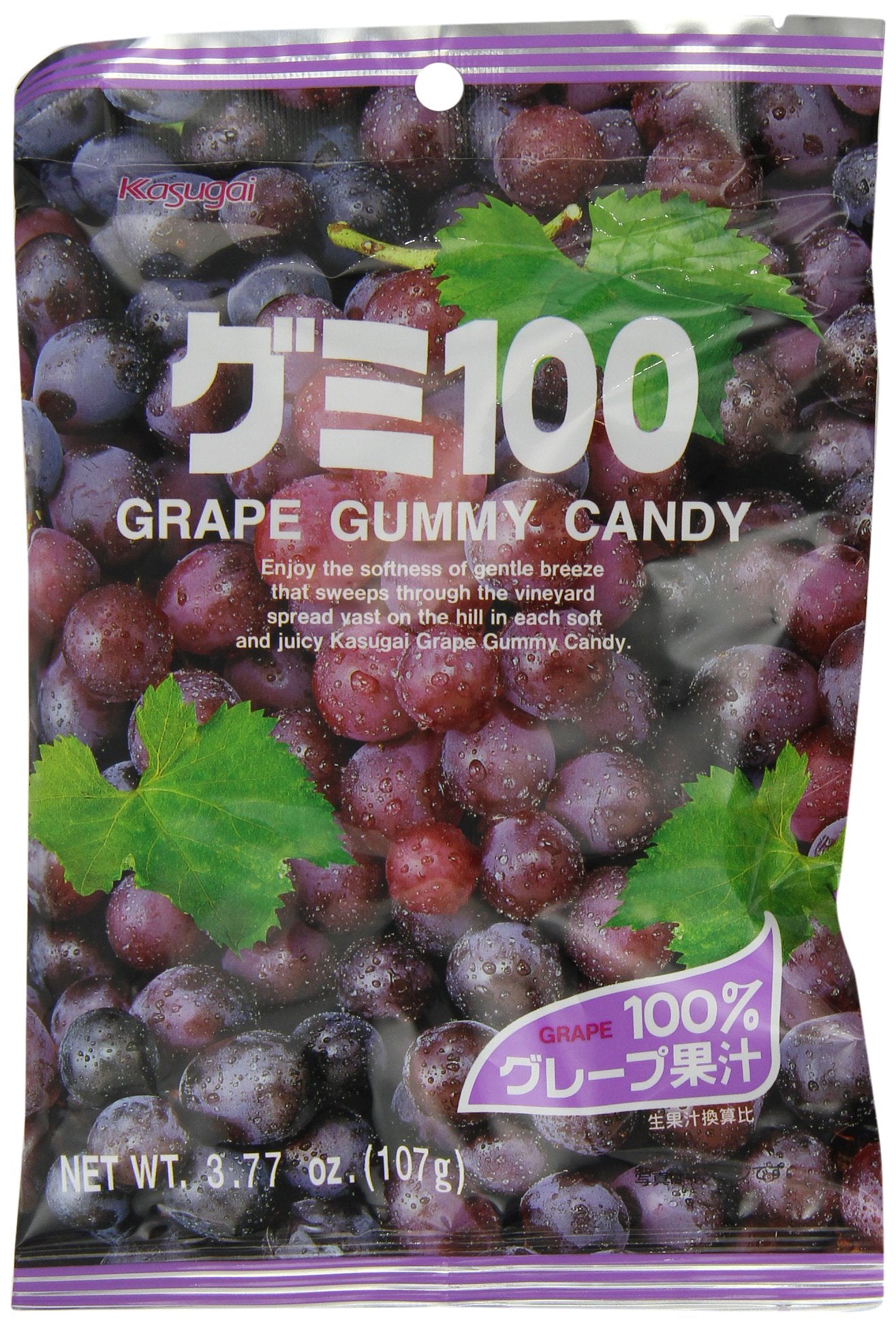 Kasugai Grape Gummy Candy 3.77oz (2 Pack)