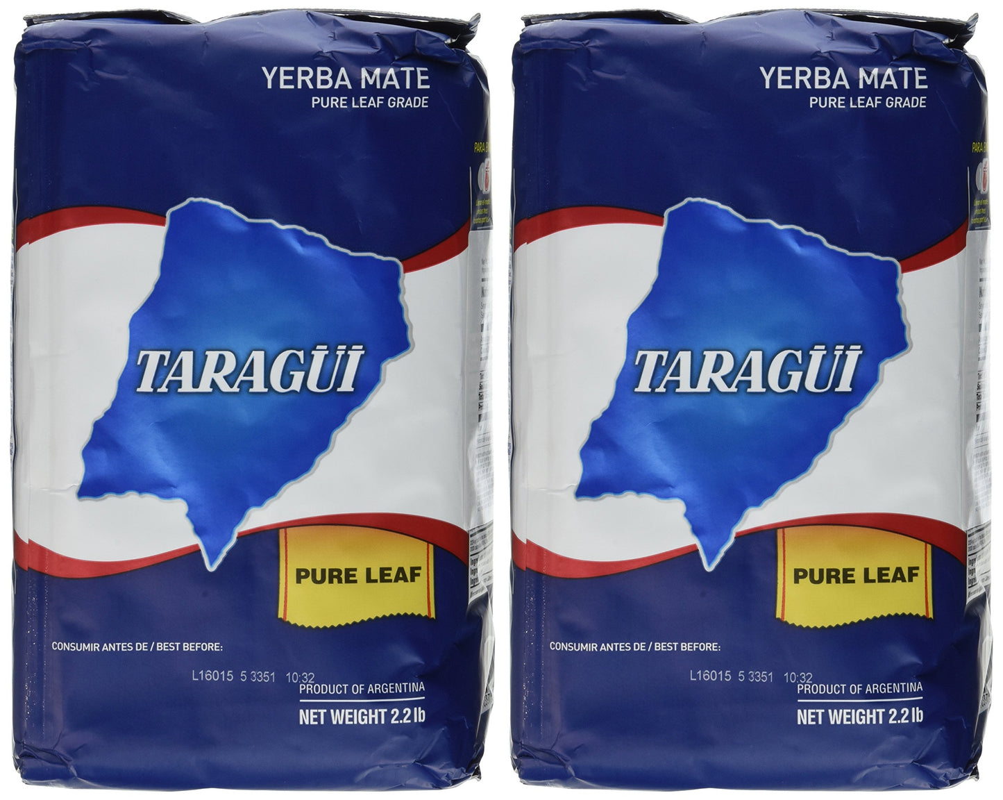 Taragui Sin Palo-yerba Mate-elaborada Despalada 2.2lbs 2pack