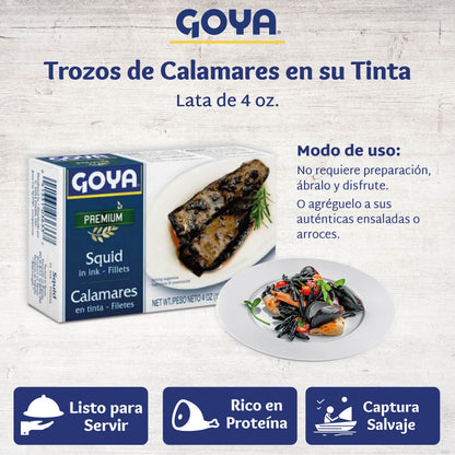 Goya Calamares Tinta Squid, 4 oz. (Pack of 3