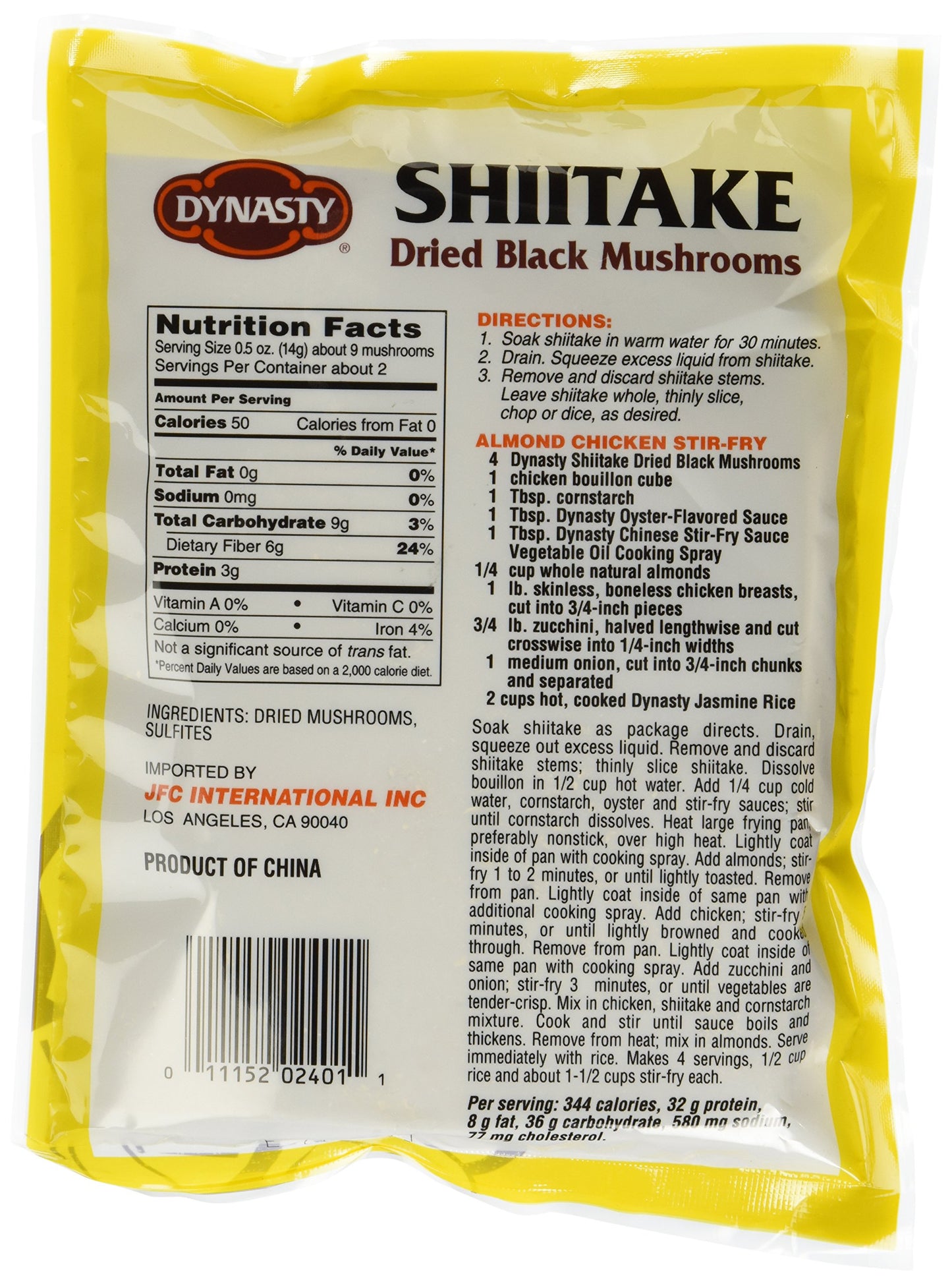 Dynasty Shiitake Dried Black Mushrooms, 1 Ounce
