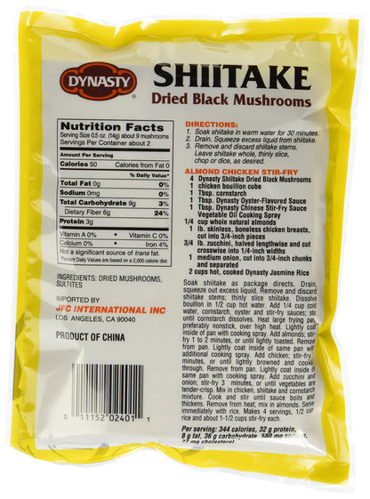 Dynasty Shiitake Dried Black Mushrooms, 1 Ounce