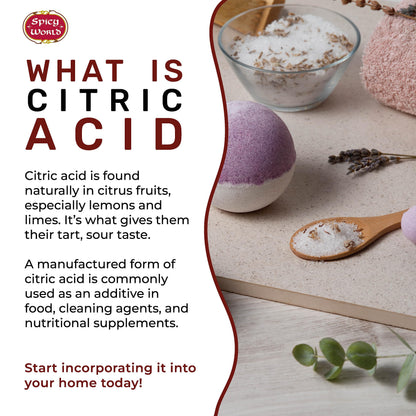 Citric Acid 2 LB Bag - 100% Pure, Food Grade & Non-GMO - Citric Acid Powder For Cleaning, Bath Bombs, Preserving - Fine Granular by Spicy World