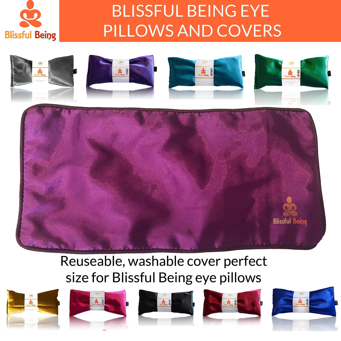 Lavender Eye Pillow | Hot or Cold Weighted Satin Eye Mask Perfect for Sleeping, Yoga, Meditation | Gifts for Women, Birthday, Teachers | Natural Herbal Relaxation | Made in USA (Aqua)