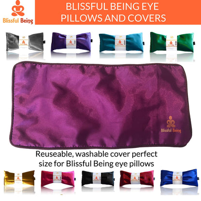 Lavender Eye Pillow | Hot or Cold Weighted Satin Eye Mask Perfect for Sleeping, Yoga, Meditation | Gifts for Women, Birthday, Teachers | Natural Herbal Relaxation | Made in USA (Aqua)