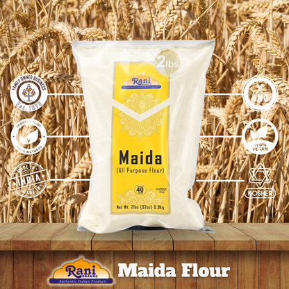Rani Maida Flour (Indian All Purpose Flour) 32oz (2lbs) 908g ~ All Natural | Vegan | Gluten Friendly | NON-GMO | Kosher | Indian Origin