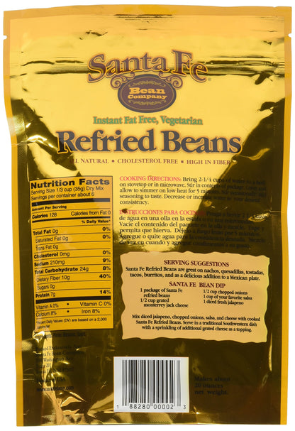 Santa Fe Instant Fat Free Vegetarian Refried Beans 7.25 Oz (Pack of 4)