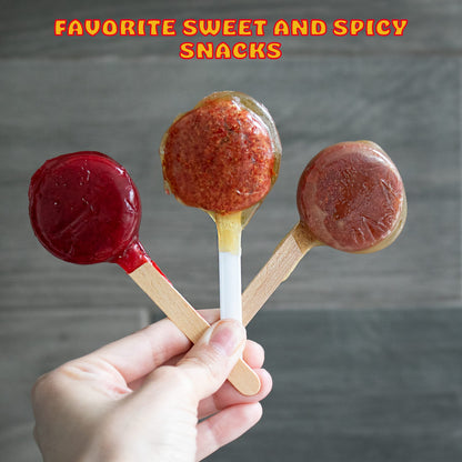Zumba Rica Chilito Chili Powder Lollipop 12pcs - Lollipops with Chili Powder Cover with Caramel - Mexican Lollipop – Chili Powder Candy - Mexican Suckers with Chili Powder - Mexican Candy