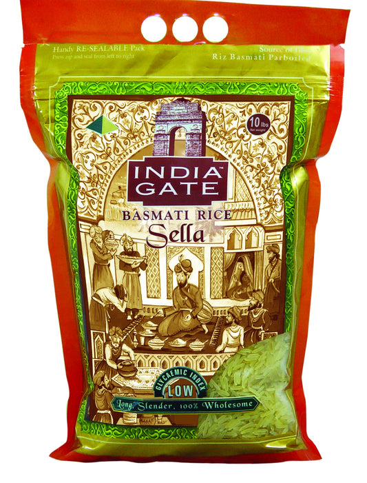 India Gate - Parboiled Basmati Rice - Golden Sella, 10 Pound Bag
