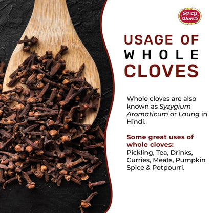 Cloves Whole Bulk 14 Oz Bag - Pure, Non-GMO, Premium Hand Picked Quality - Great for Foods, Clove Tea, Clove Pomander Balls & Potpourri - Aromatic & Richly Flavored Cloves Whole by Spicy World