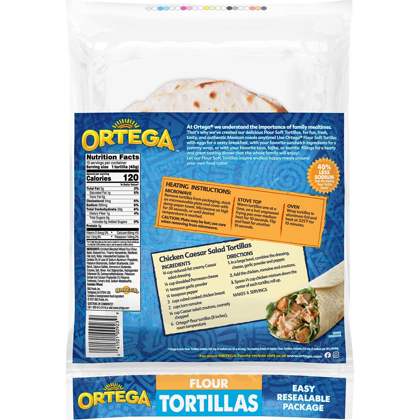 Ortega Tortillas, Flour, 14.3 Oz (Pack of 10)