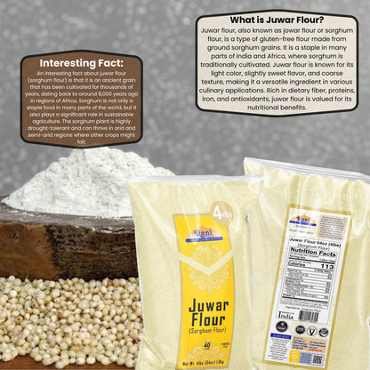 Rani Juwar (Sorghum) Flour 64oz (4lbs) 1.81kg Bulk ~ All Natural | Vegan | Gluten Friendly | NON-GMO | Kosher | Indian Origin