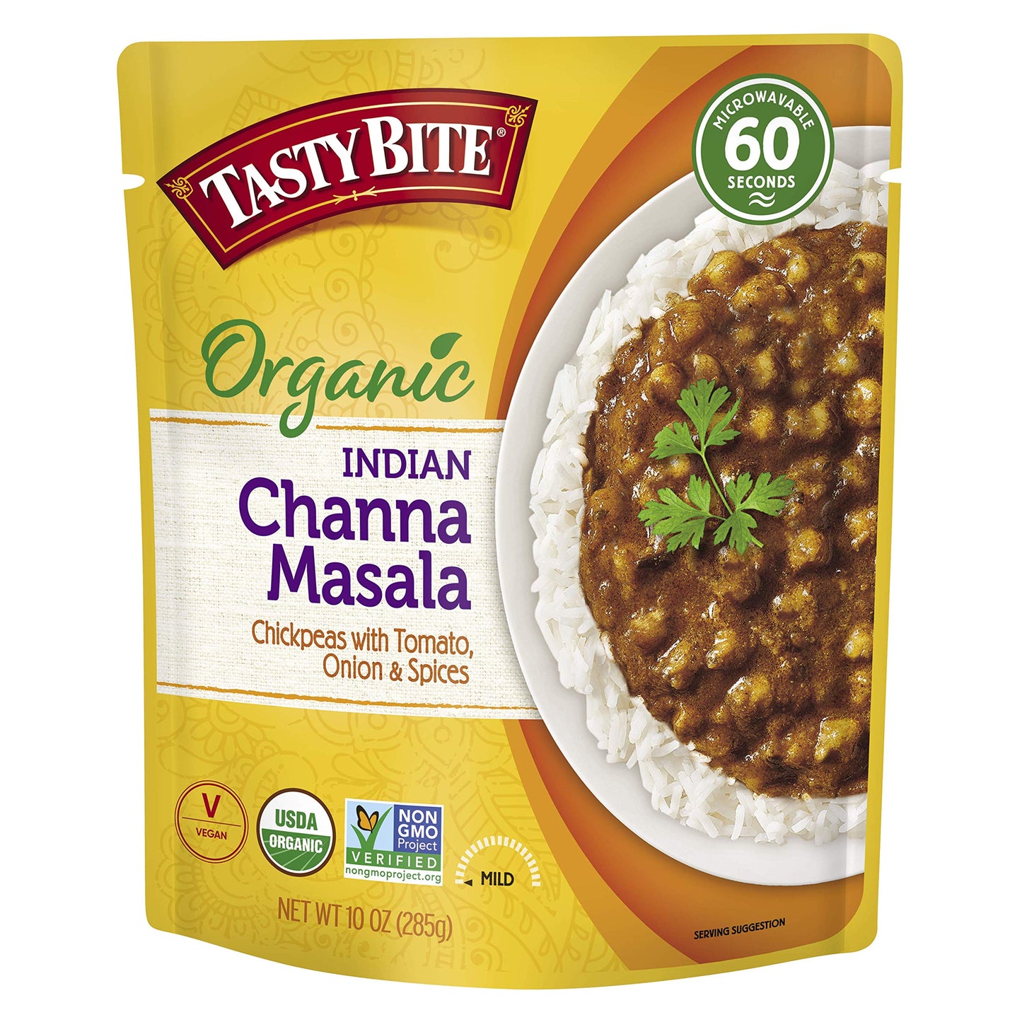 Tasty Bite Organic Channa Masala, 10 Ounce, Ready to Eat, Microwavable Entree, Vegan & Gluten Free