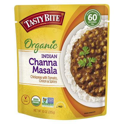 Tasty Bite Organic Channa Masala, 10 Ounce, Ready to Eat, Microwavable Entree, Vegan & Gluten Free