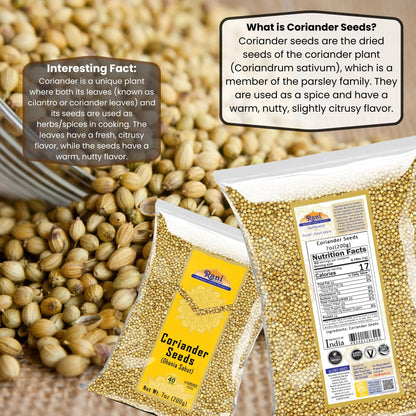 Rani Coriander (Dhania) Seeds Whole, Indian Spice 7oz (200g) ~ All Natural | Gluten Friendly | NON-GMO | Vegan | Indian Origin