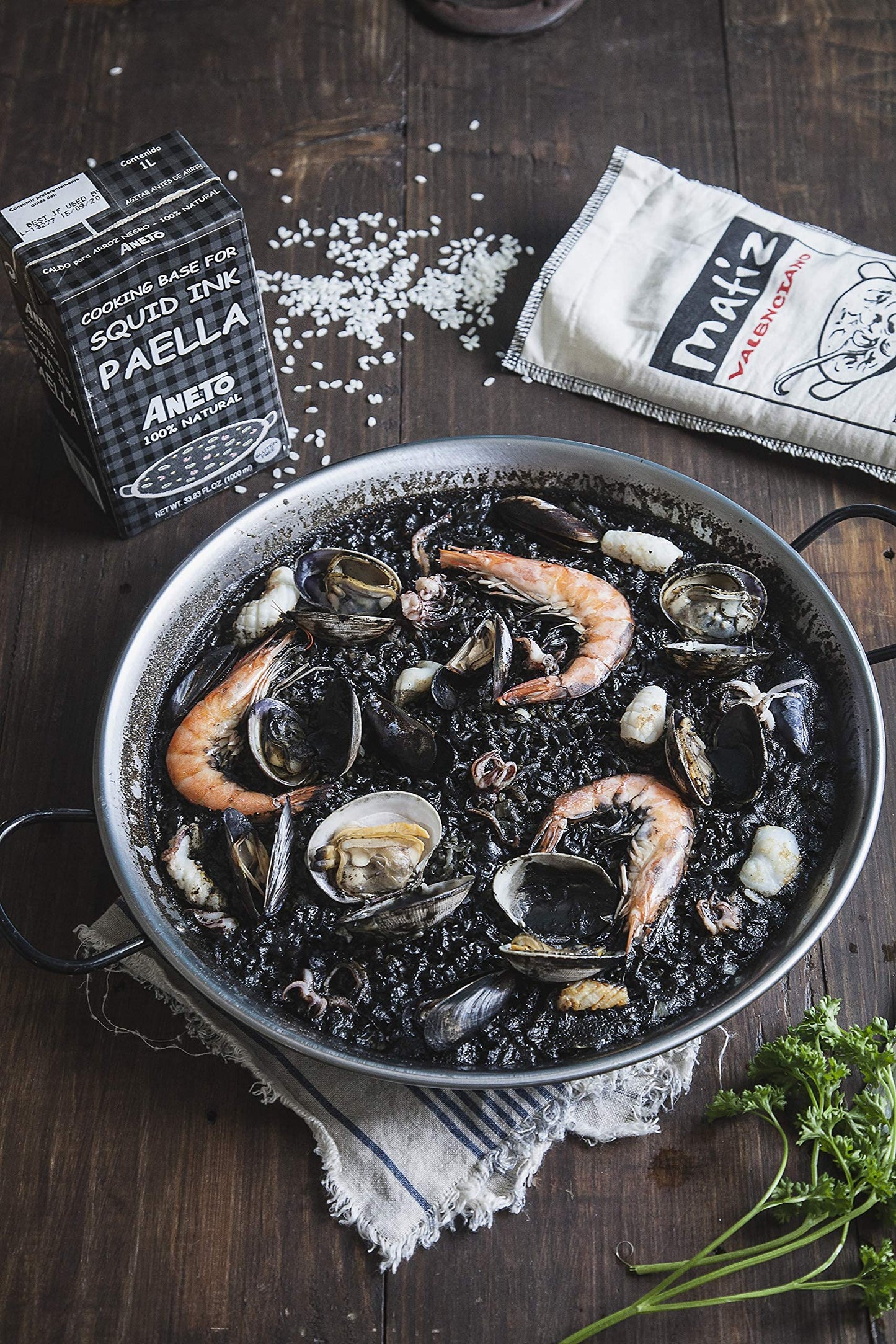 Matiz Valenciano Paella Rice from Spain | Traditional Spanish Medium-Grain | Risotto, Arròs Negre, Seafood Dishes | Natural Flavor | Soy and Gluten Free (1 x 2.2 lbs)