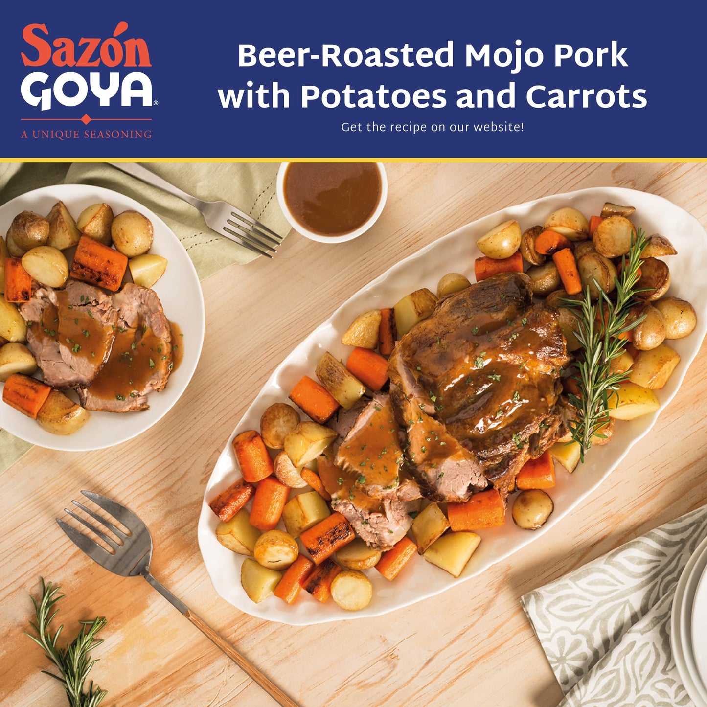 Sazón with Coriander & Annatto by Goya, Latin Spice Blend for Poultry, Seafood, Meat and Vegetables, All Purpose Mexican Seasoning, Pack of 2, 1.41oz Cartons, 8 Packets Each