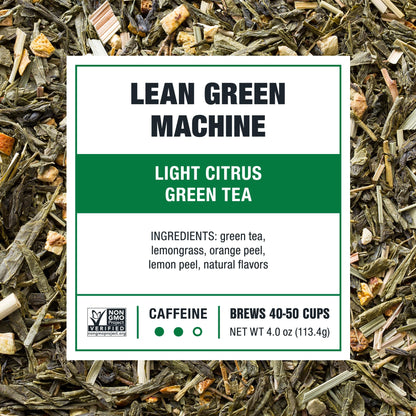 Tiesta Tea - Lean Green Machine, Loose Leaf, Light Citrus Green Tea, Premium Loose Leaf Blend, Medium Caffeinated, Brews Up to 50 Cups, 4 Ounce Refillable Tin