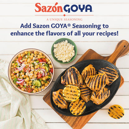 Sazón with Garlic and Onion by Goya, Latin Spice Blend for Poultry, Seafood, Meat and Vegetables, All Purpose Mexican Seasoning, 3.52oz Carton