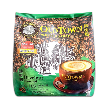 OLD Town (3 in 1)- Taste Premix White Hazelnut Coffee-don't Need Creamer & Sugar-make Your Life Easier-(35g - 40g) /Sticks (Hazelnut)