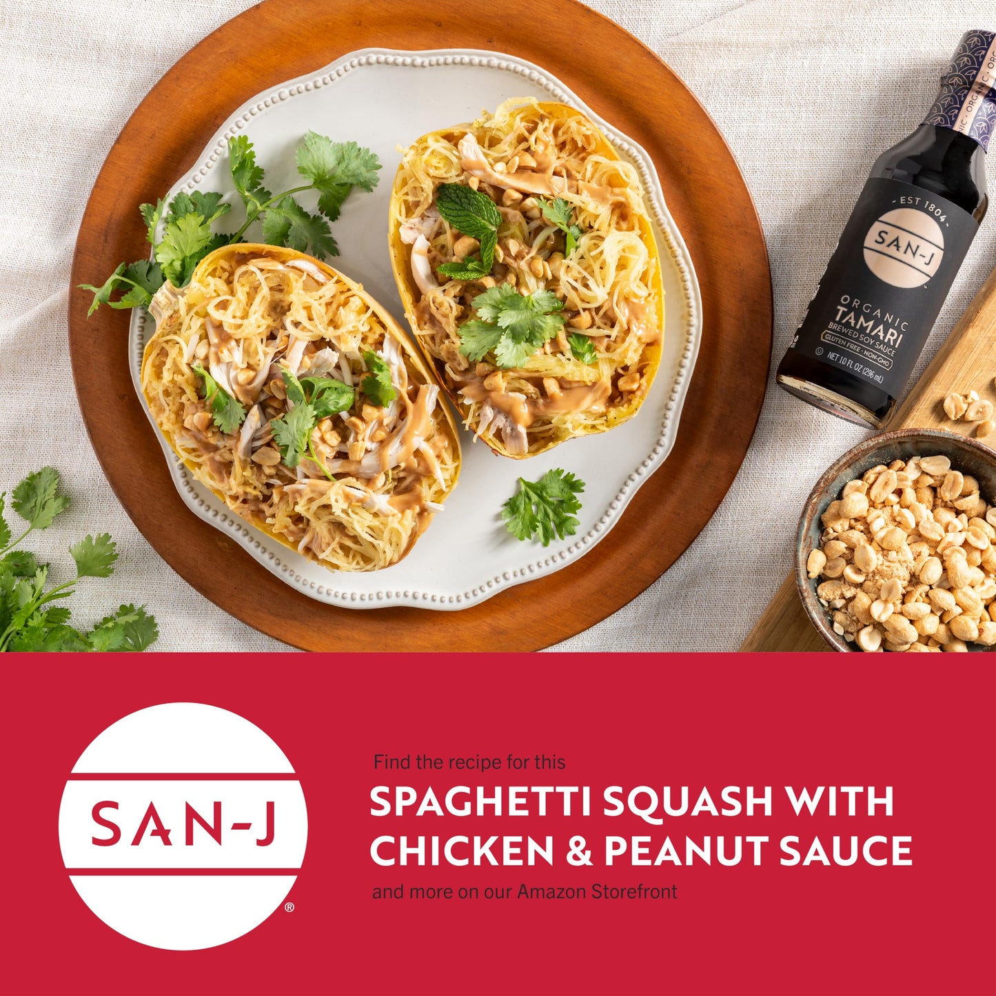 San-J - Organic Gluten Free Tamari Soy Sauce - Specially Brewed - Made with 100% Whole Soy - 10 oz. Bottle - Includes a Collector's Tin and custom pour spout