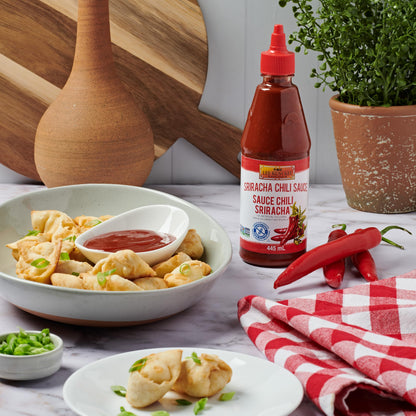 Lee Kum Kee Sriracha Chili Sauce Plastic Bottle (18 oz - 1 Pack), Gluten Free, Non-GMO, Vegan, Spicy, Hot and Sweet with a Hint of Garlic, Perfect for Stir-Fries, Dipping Sauces, Drizzling, Noodles, Marinades, and Dumplings