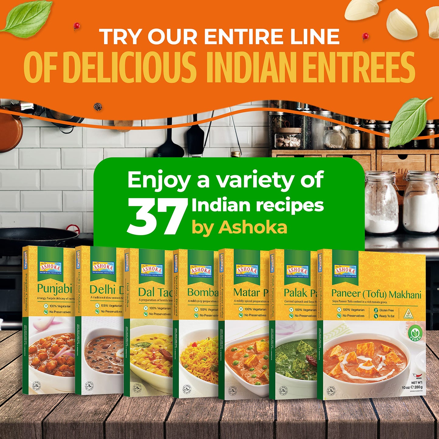 Ashoka All-Natural Entrees 1932, Vegan Mashed Aubergines, Kosher Certified, Microwave Ready Meals, Authentic Baigan Bharta, Portable Backpack Friendly Food, Gluten-Free, No Preservatives, Pack of 1