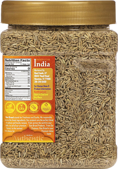 Rani Cumin Seeds Whole (Jeera) Spice 16oz (1lb) 454g PET Jar ~ All Natural | Gluten Friendly | NON-GMO | Kosher | Vegan | Indian Origin
