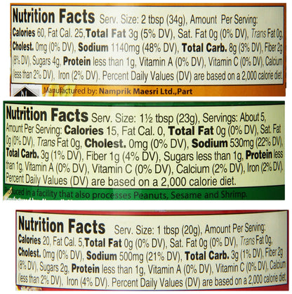 Thai Green Red Yellow Curry Pastes Set (Original Version), 4 Ounce (Pack of 6)