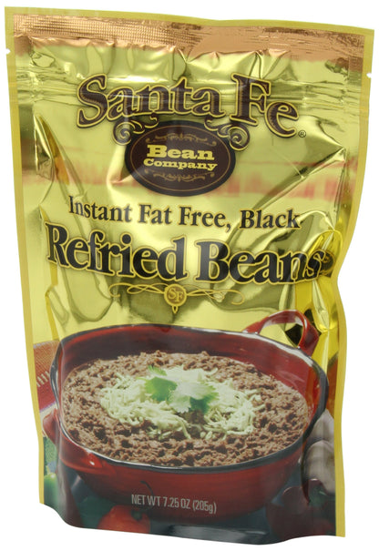 Santa Fe Bean Company Instant Fat Free Black Refried Beans 7.25-Ounce (Pack of 8) Instant Black Bean Refried Beans; All Natural; High in Fiber; Fat Free; Gluten-Free